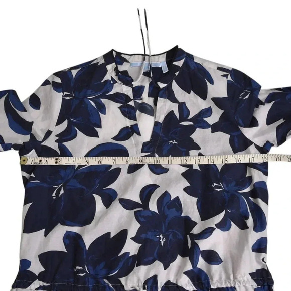 Draper James Mini Dress Floral Cotton Silk  White Blue Size XS - Picture 9 of 10